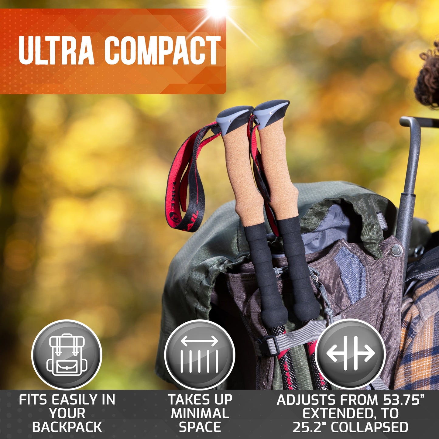 Pike Trail Carbon Fiber Trekking Poles: High Performance Hiking Sticks for Hiking, Hunting, Trekking and Nordic Walking