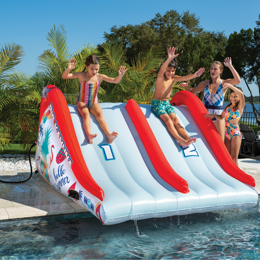 WOW Sports Big Kahuna Two-Lane Slide for In-Ground Pools - Tanks Treasures