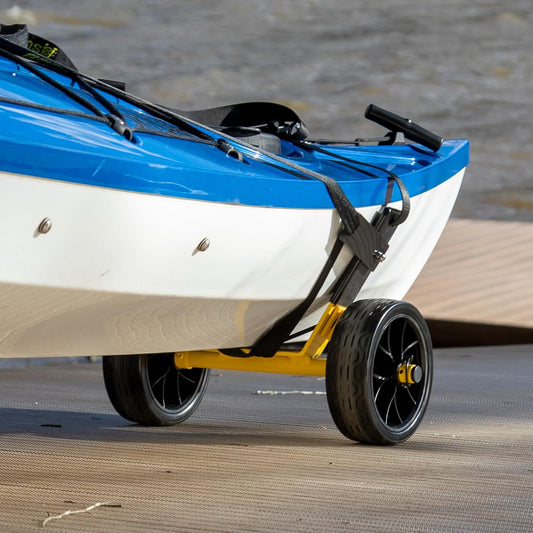 Suspenz Kayak Canoe Stern Cart, EZ-Stow Transport Trolley with Straps, Lightweight, Compact Aluminum Frame, 130 lb Load Capacity (22-1199) - Tanks Treasures