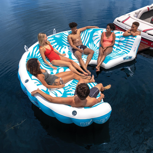 WOW Sports Inflatable Lounging Resort Island for 6-8 People - Tanks Treasures
