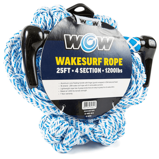 WOW Watersports 25ft 4-Section Wakesurf Rope - Tanks Treasures