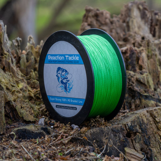 Reaction Tackle Braided Fishing Line - Hi-Vis Green - Tanks Treasures
