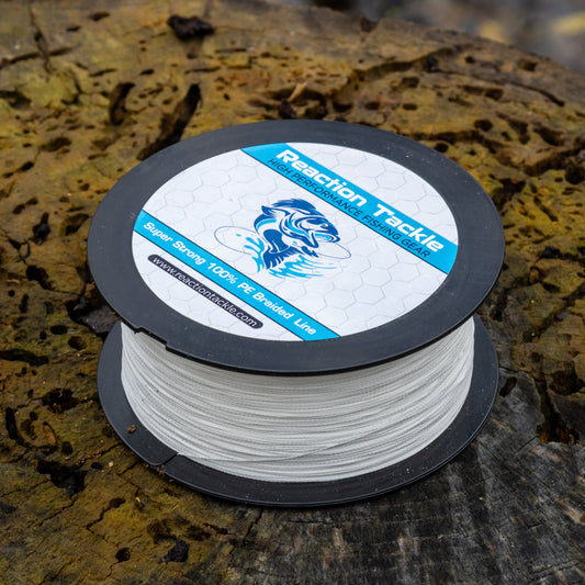 Reaction Tackle Braided Fishing Line - White - Tanks Treasures