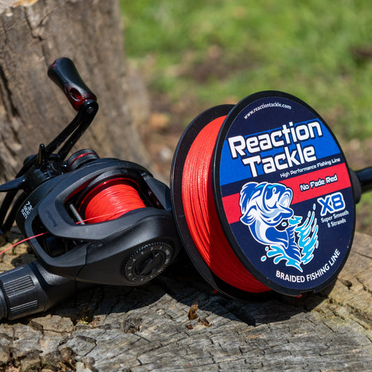 Reaction Tackle X8 Braided Fishing Line - NO FADE Red 8 Strand - NEW - Tanks Treasures