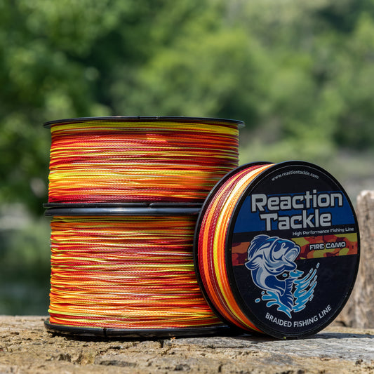 Reaction Tackle Braided Fishing Line - Fire Camo - NEW - Tanks Treasures