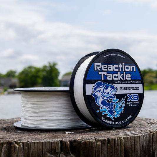 Reaction Tackle X8 Braided Fishing Line - NO FADE White 8 Strand - NEW - Tanks Treasures