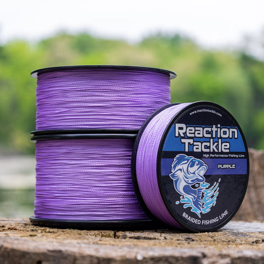 Reaction Tackle Braided Fishing Line - Purple - NEW - Tanks Treasures