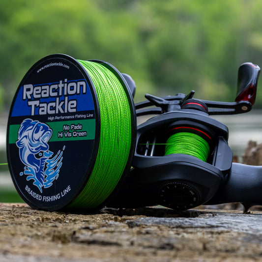 Reaction Tackle Braided Fishing Line - NO FADE Hi Vis Green - NEW - Tanks Treasures