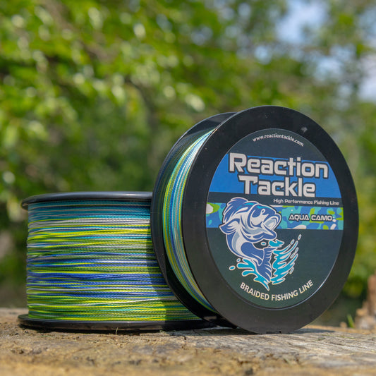 Reaction Tackle Braided Fishing Line - Aqua Camo - Tanks Treasures