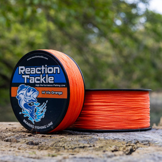 Reaction Tackle Braided Fishing Line - Hi-Vis Orange - Tanks Treasures