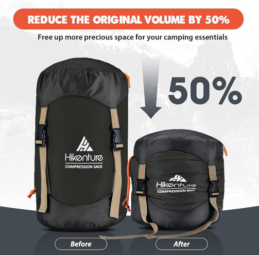 Compression Sack for Sleeping Bag, Upgrade Anti-Tear Nylon Sleeping Bag Stuff Sack, 10L/14L/20L/30L Water-Resistant Compression Bag, Storage Bag - Tanks Treasures