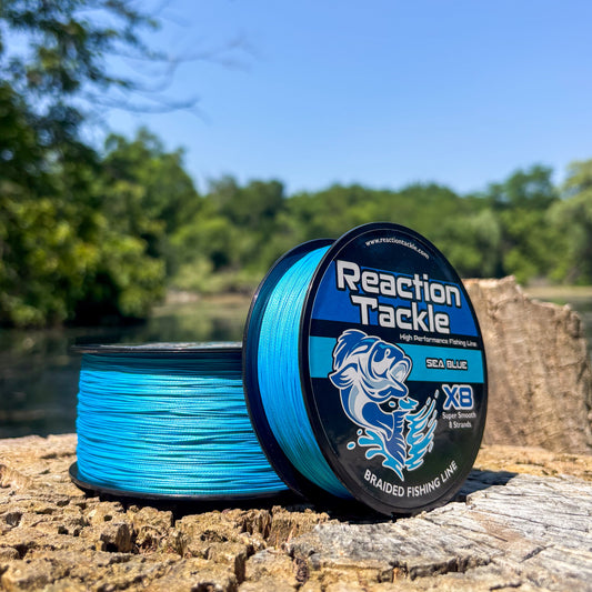Reaction Tackle X8 Braided Fishing Line - Sea Blue 8 Strand - Tanks Treasures