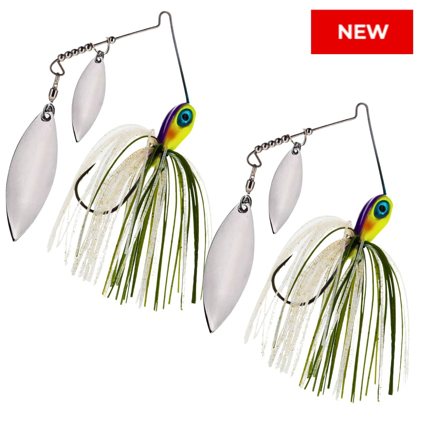 Reaction Tackle Tungsten Spinnerbait Jigs β 2-Pack, Double Willow Blade - New
