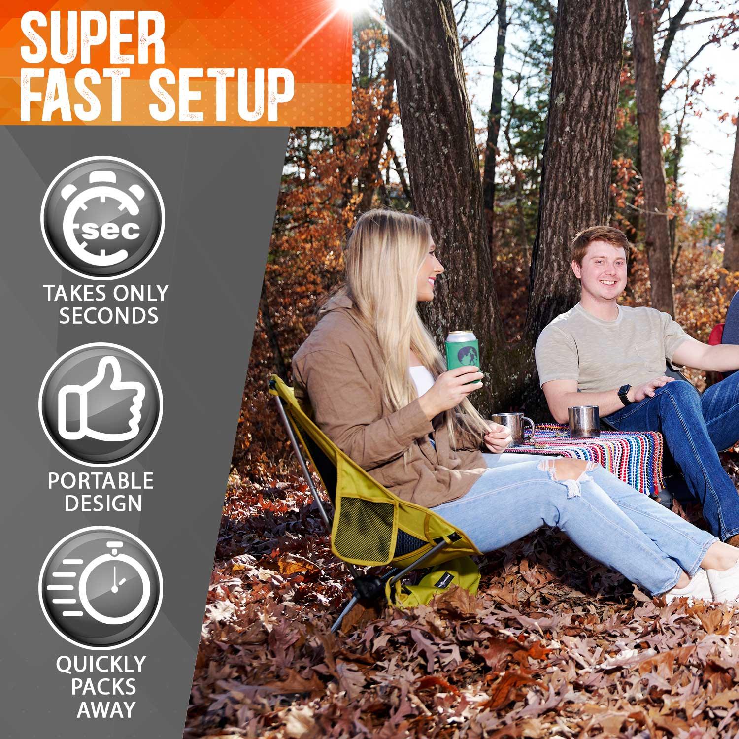 Pike Trail Ultralight Compact Outdoor Camping Tailgate Festival Beach Chair - Tanks Treasures