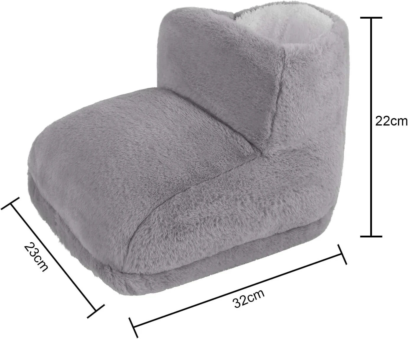 USB Electric Heated Foot Shoes Thick Plush Foot Heater Winter Heating Pad Cushion Heat Therapy Feet Warmer Boots Slipper Shoes, Gray, One Size - Tanks Treasures