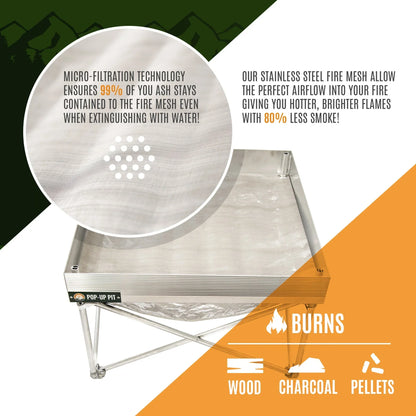 Pop-Up Fire Pit + Heat Shield (Bonus Pack) - Tanks Treasures