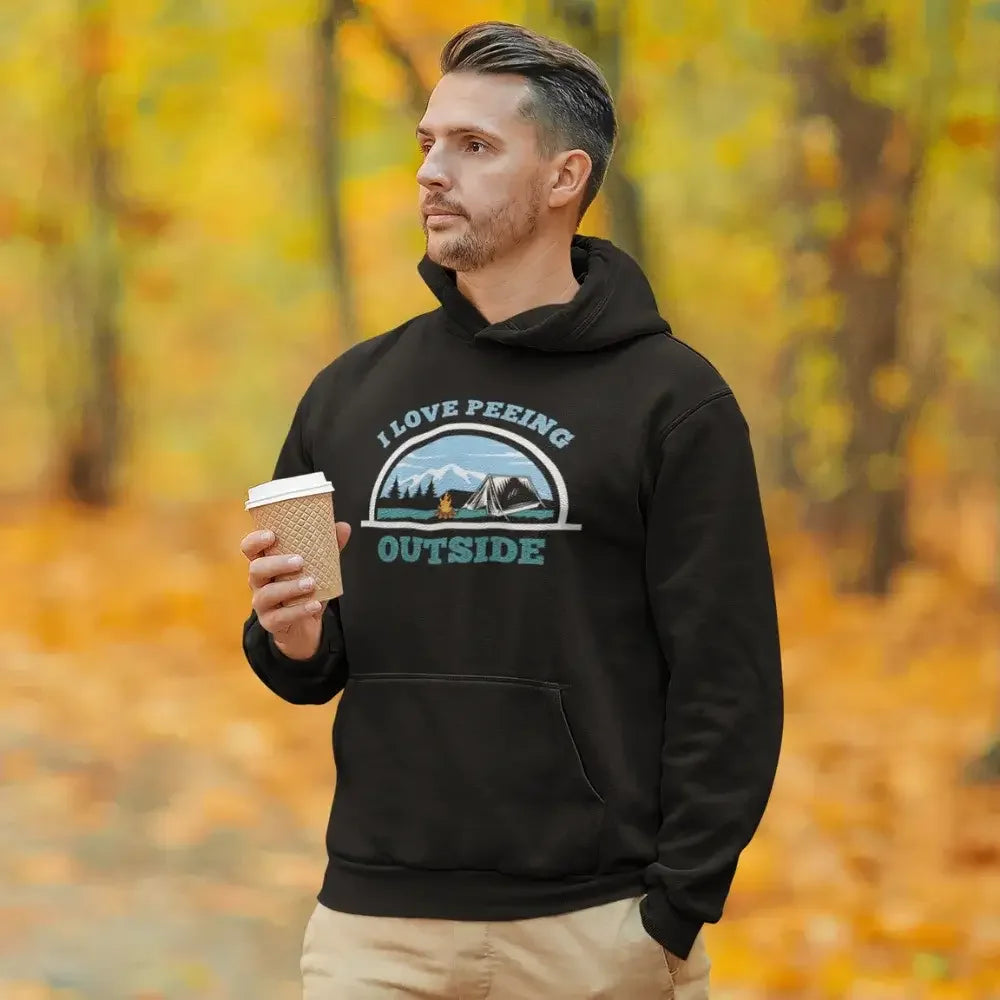 I Love Peeing Outside Men Adult Fleece Hooded Sweatshirt - Tanks Treasures