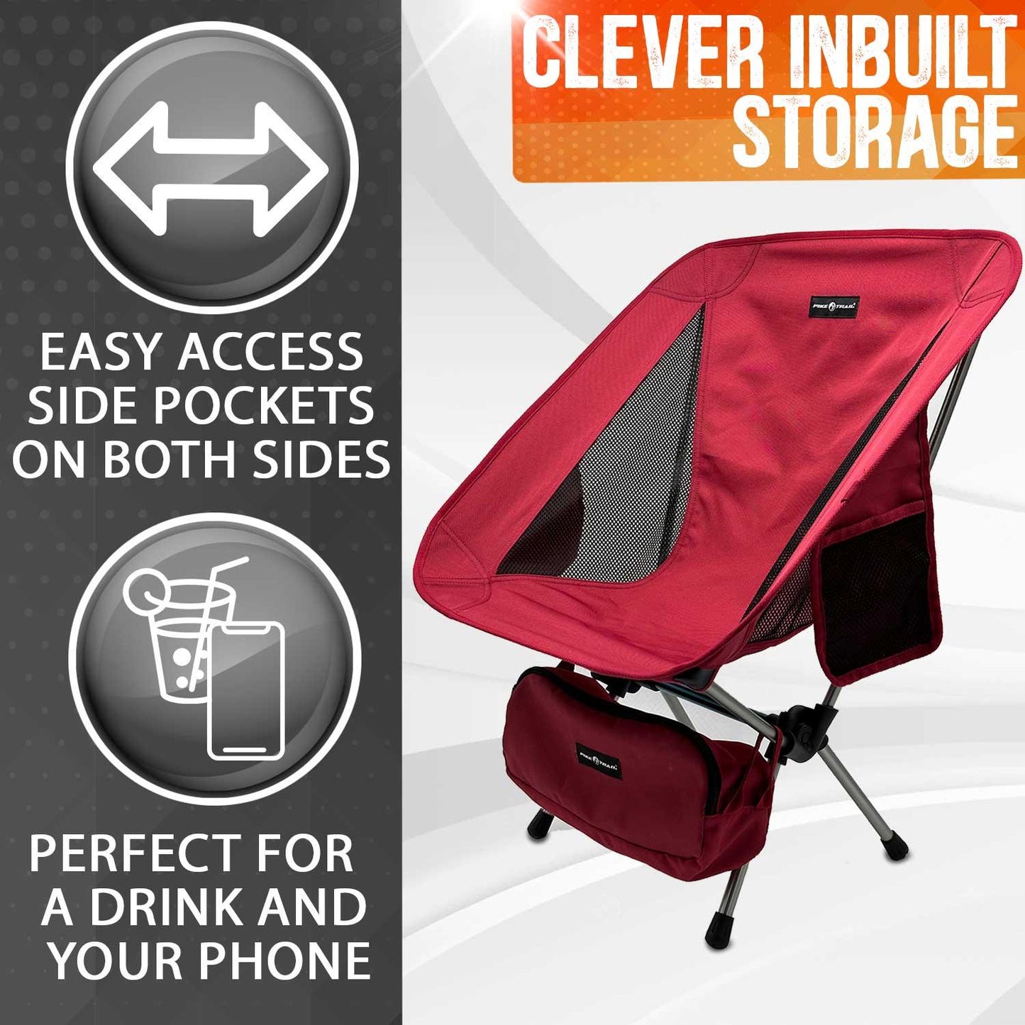 Pike Trail Ultralight Compact Outdoor Camping Tailgate Festival Beach Chair - Tanks Treasures
