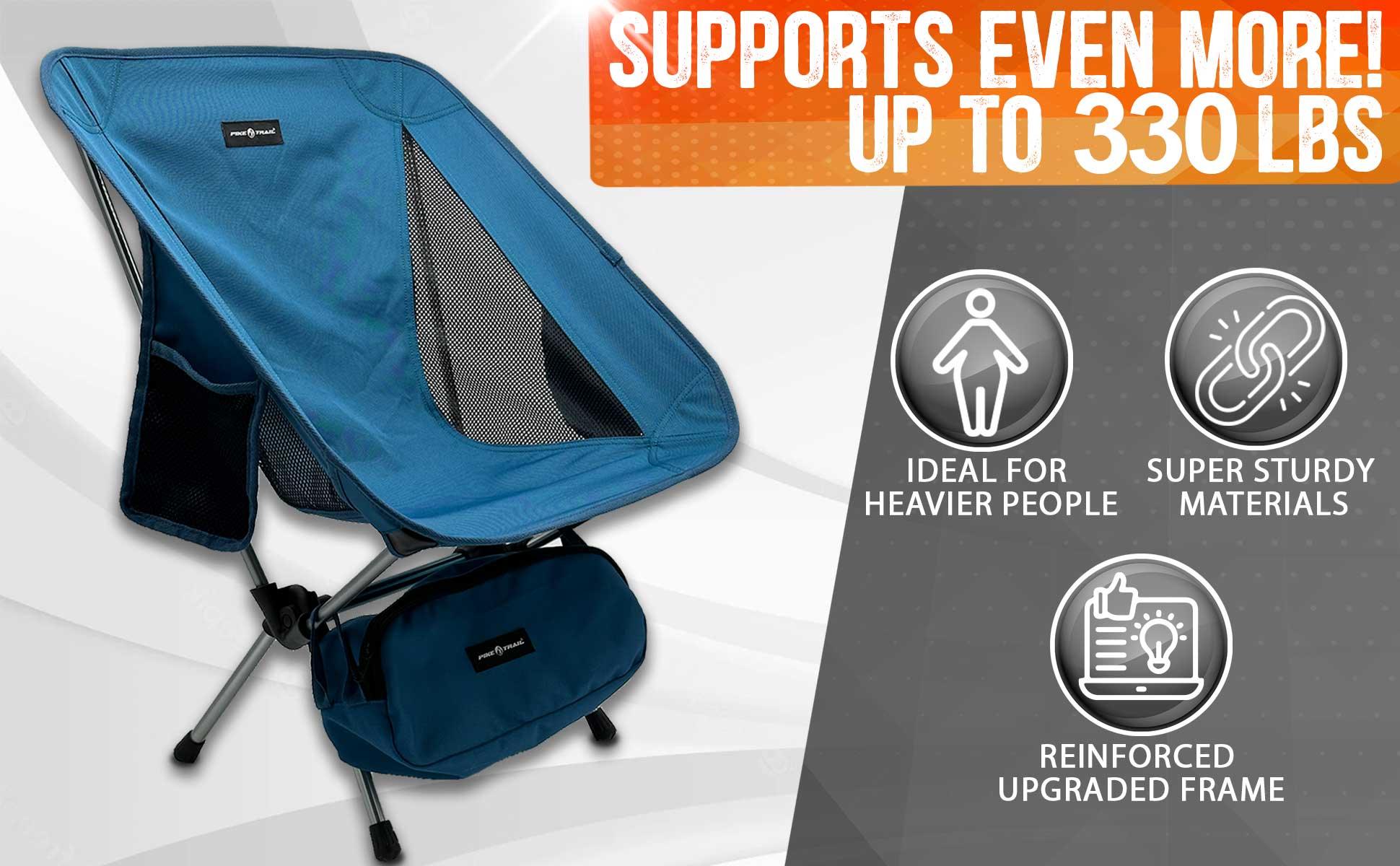 Pike Trail Ultralight Compact Outdoor Camping Tailgate Festival Beach Chair - Tanks Treasures