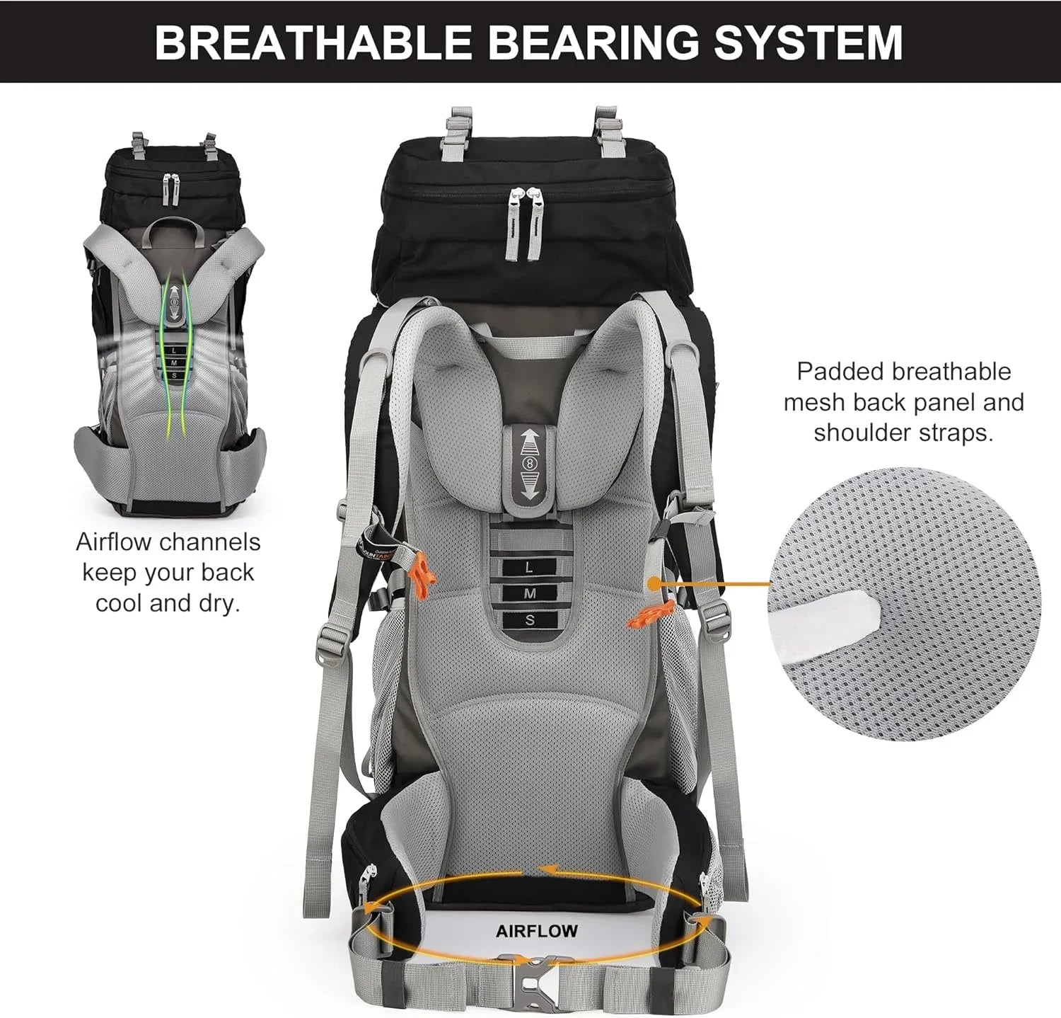 70L Internal Frame Backpack Camping Backpacking Hiking Backpack for Men Women with Rain Cover - Tanks Treasures