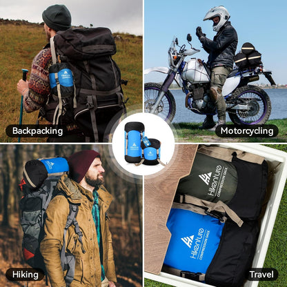 Compression Sack for Sleeping Bag, Upgrade Anti-Tear Nylon Sleeping Bag Stuff Sack, 10L/14L/20L/30L Water-Resistant Compression Bag, Storage Bag - Tanks Treasures