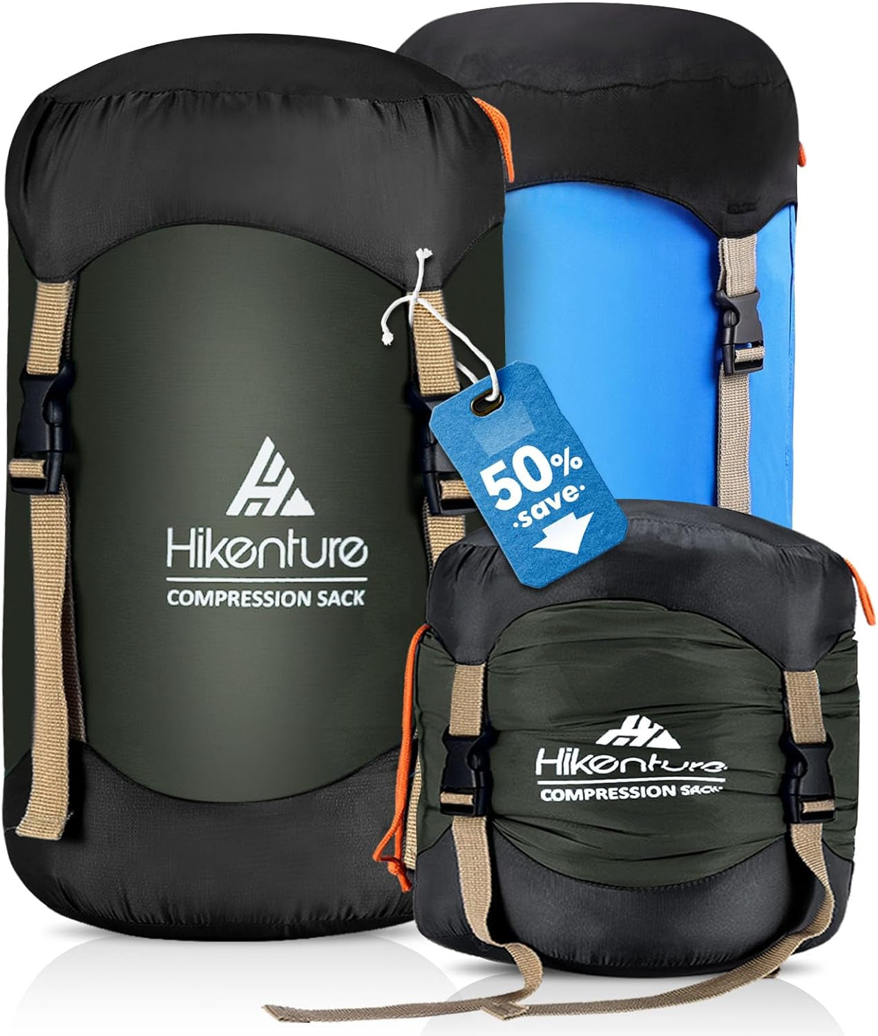 Compression Sack for Sleeping Bag, Upgrade Anti-Tear Nylon Sleeping Bag Stuff Sack, 10L/14L/20L/30L Water-Resistant Compression Bag, Storage Bag - Tanks Treasures