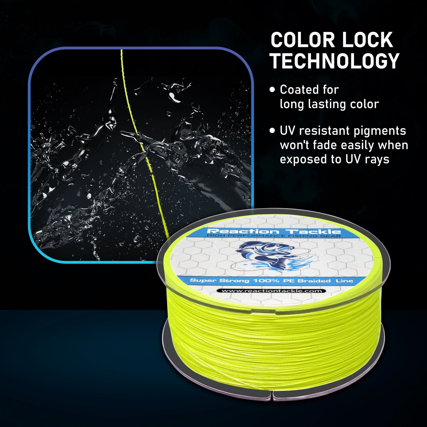 Reaction Tackle Braided Fishing Line - Blue Camo - Tanks Treasures