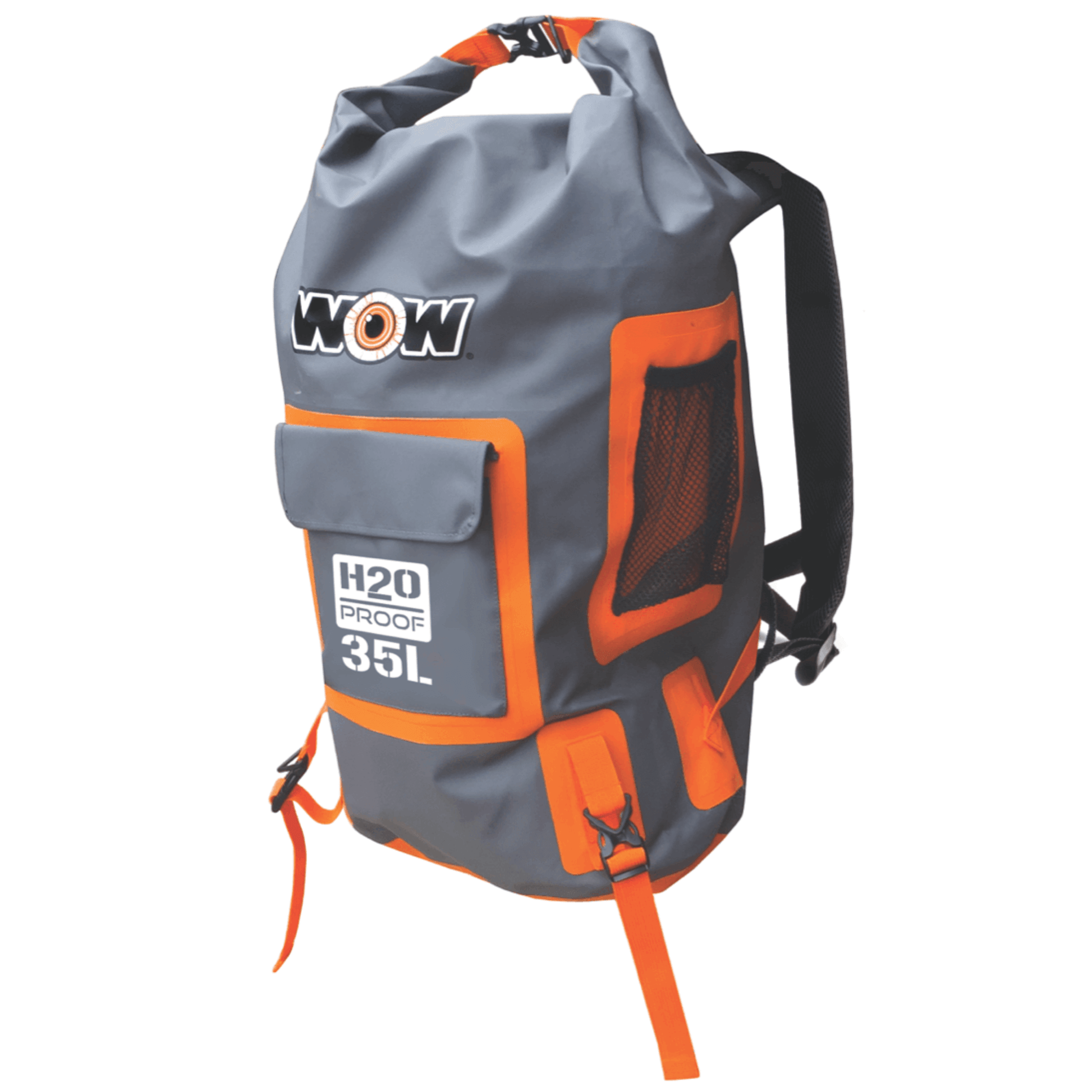 WOW Sports H2O Proof Dry Backpack in Orange with Adjustable Strap (18-5110O) - Tanks Treasures