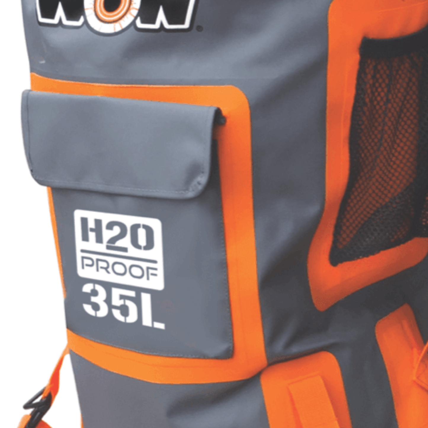 WOW Sports H2O Proof Dry Backpack in Orange with Adjustable Strap (18-5110O) - Tanks Treasures