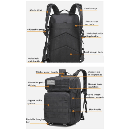 Tactical 45L Molle Rucksack Backpack - Tanks Treasures