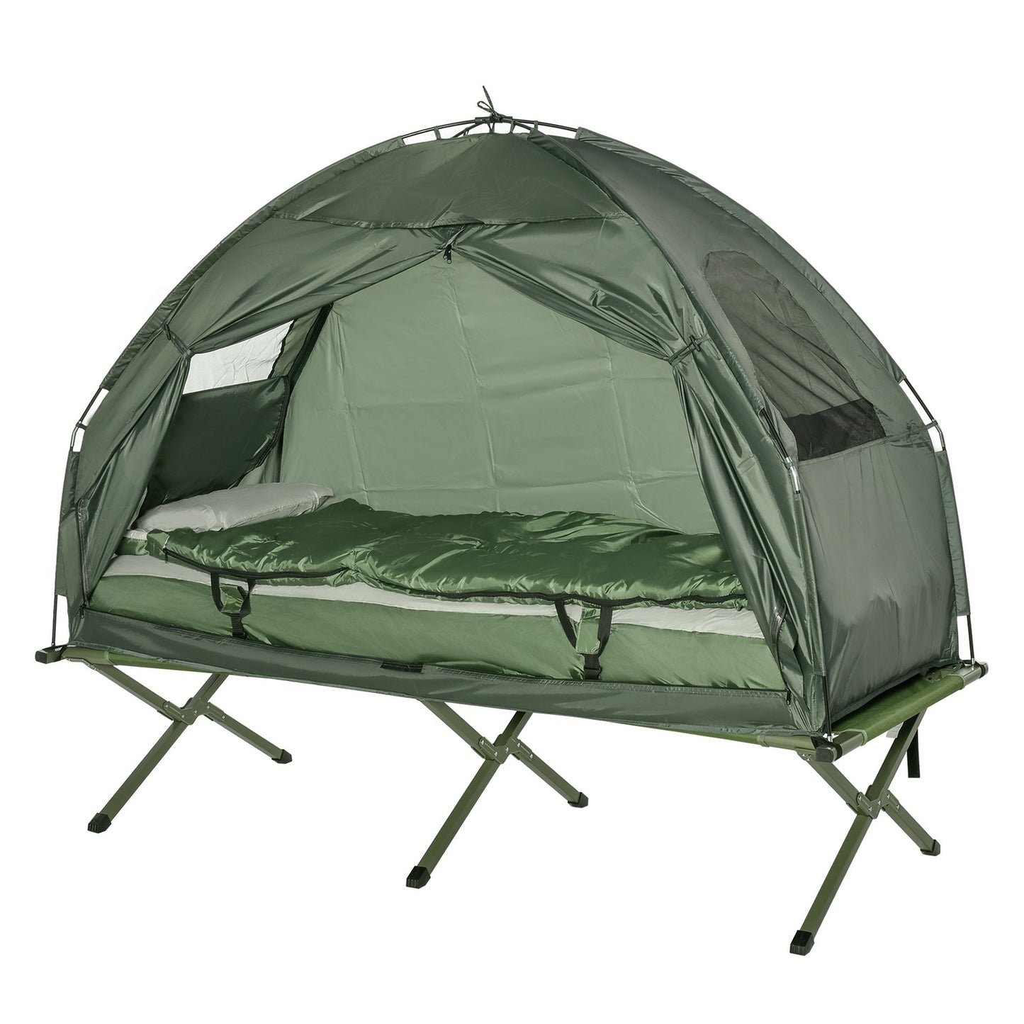 Backcountry Bunk-Elevated One Person Tent with Air Mattress & Sleeping Bag - Tanks Treasures