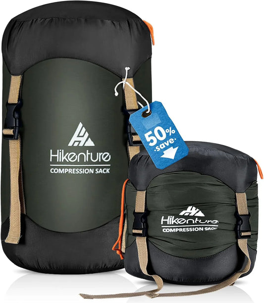 Compression Sack for Sleeping Bag, Upgrade Anti-Tear Nylon Sleeping Bag Stuff Sack, 10L/14L/20L/30L Water-Resistant Compression Bag, Storage Bag - Tanks Treasures