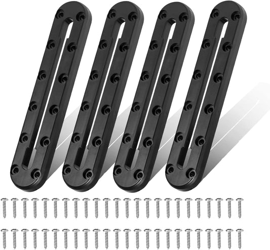 9 in Kayak Track Mount, Kayak Rail Track,Kayak Low Profile Gear Track for Fishing Rod Holder, Cup Holder, Paddle Holders, Anchor Cleats,Kayak Track Accessories,12 Holes, 4 Pieces - Tanks Treasures