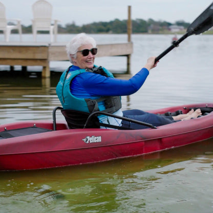 Pelican Seek 100X - Recreational Sit on top Kayak - Lightweight Smart Design - Adjustable Ergoform™ Seating System - 10 ft - Tanks Treasures
