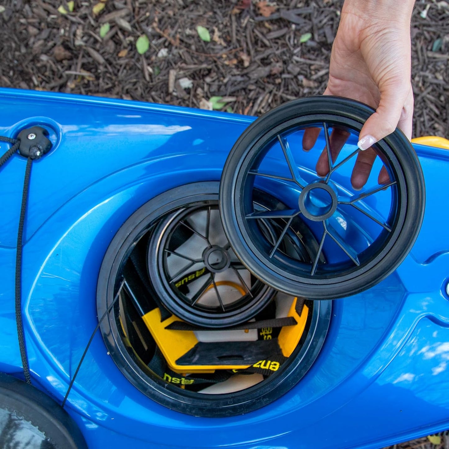 Suspenz Kayak Canoe Stern Cart, EZ-Stow Transport Trolley with Straps, Lightweight, Compact Aluminum Frame, 130 lb Load Capacity (22-1199) - Tanks Treasures