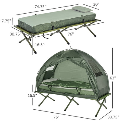 Backcountry Bunk-Elevated One Person Tent with Air Mattress & Sleeping Bag - Tanks Treasures