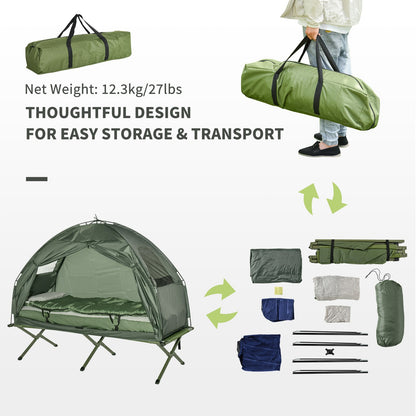 Backcountry Bunk-Elevated One Person Tent with Air Mattress & Sleeping Bag - Tanks Treasures