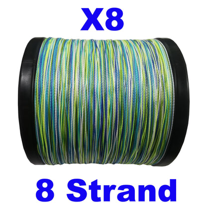 Reaction Tackle X8 Braided Fishing Line- Aqua Camo 8 Strand - Tanks Treasures