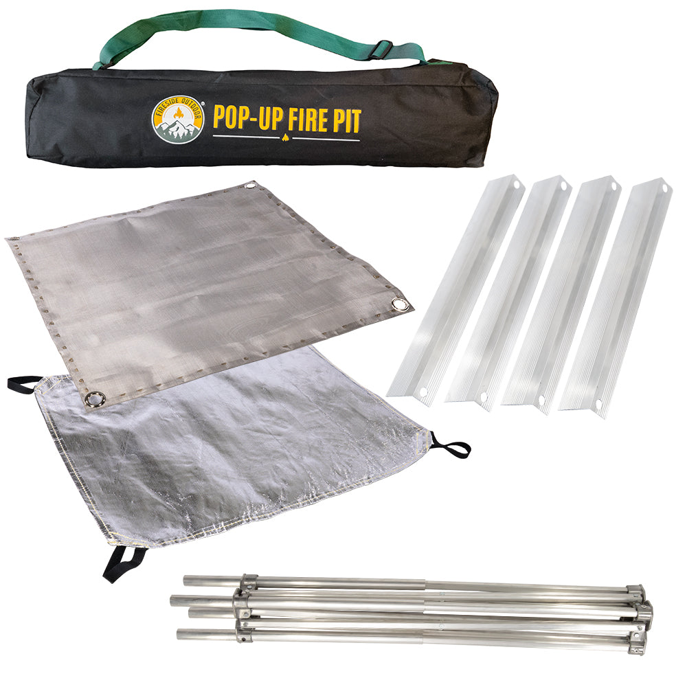Fireside Outdoor Pop-Up Fire Pit & Heat Shield Bundle - Tanks Treasures