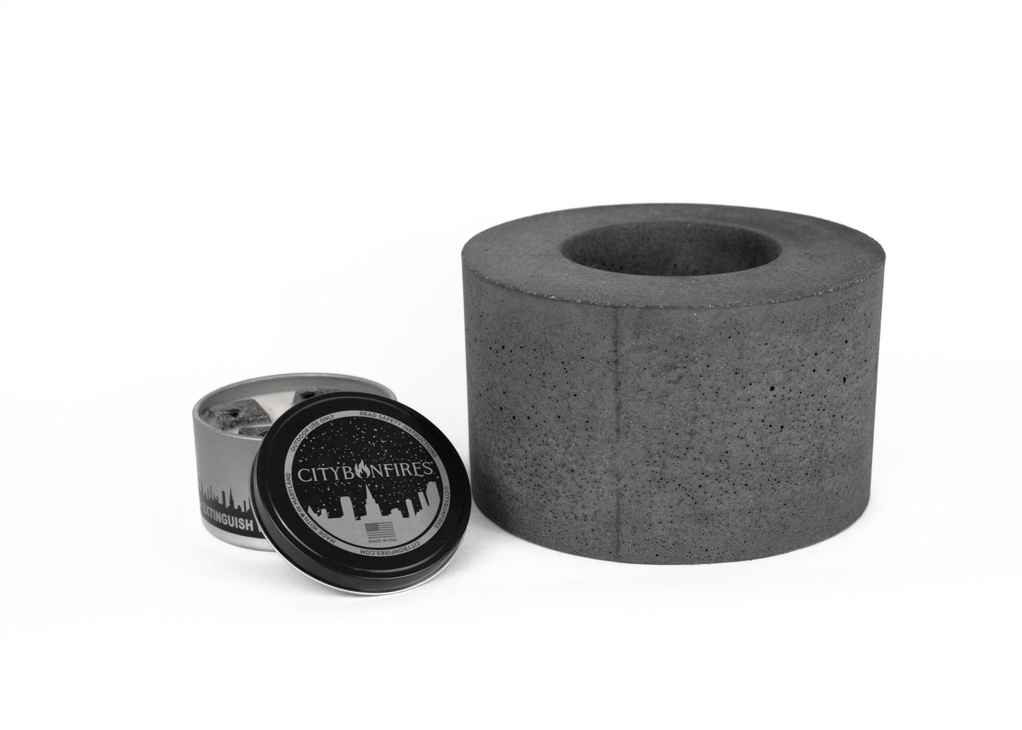 Classic Cylinder Concrete Fire Pit - Tanks Treasures