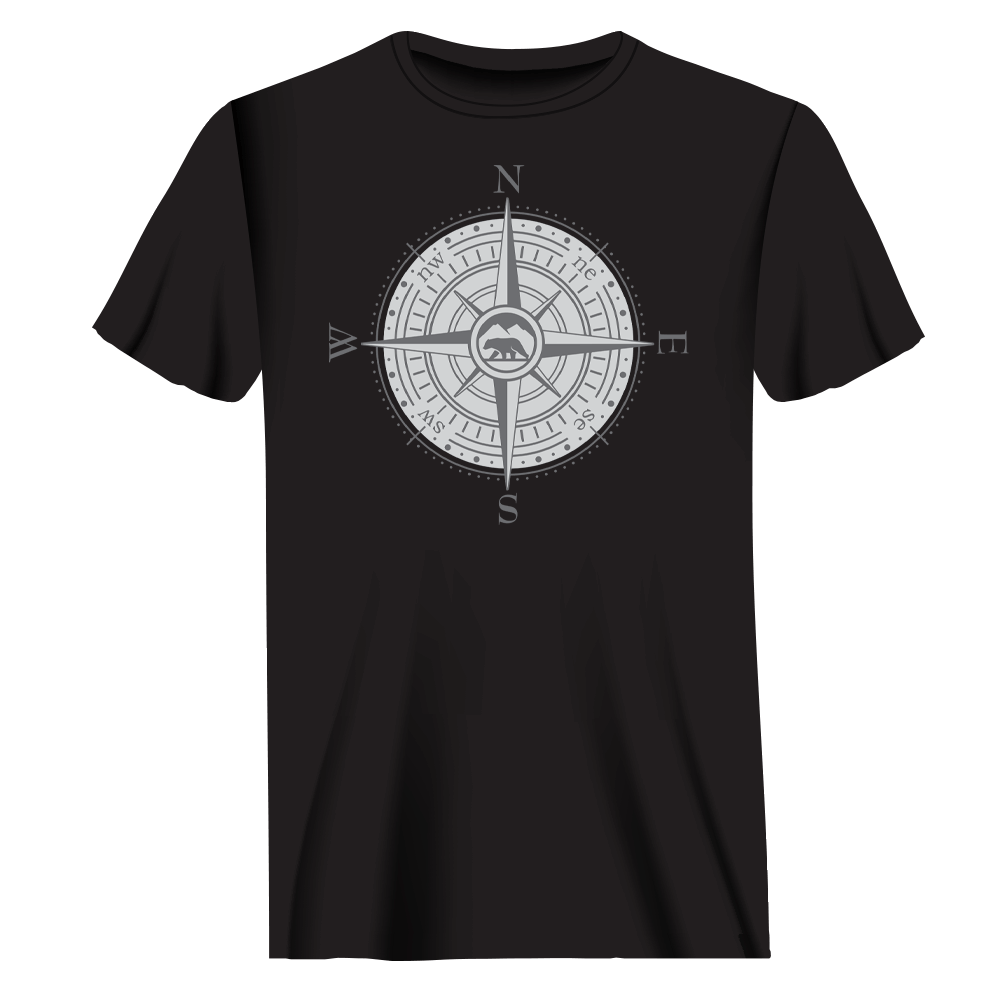 Compass Camping Man T-Shirt - Tanks Treasures