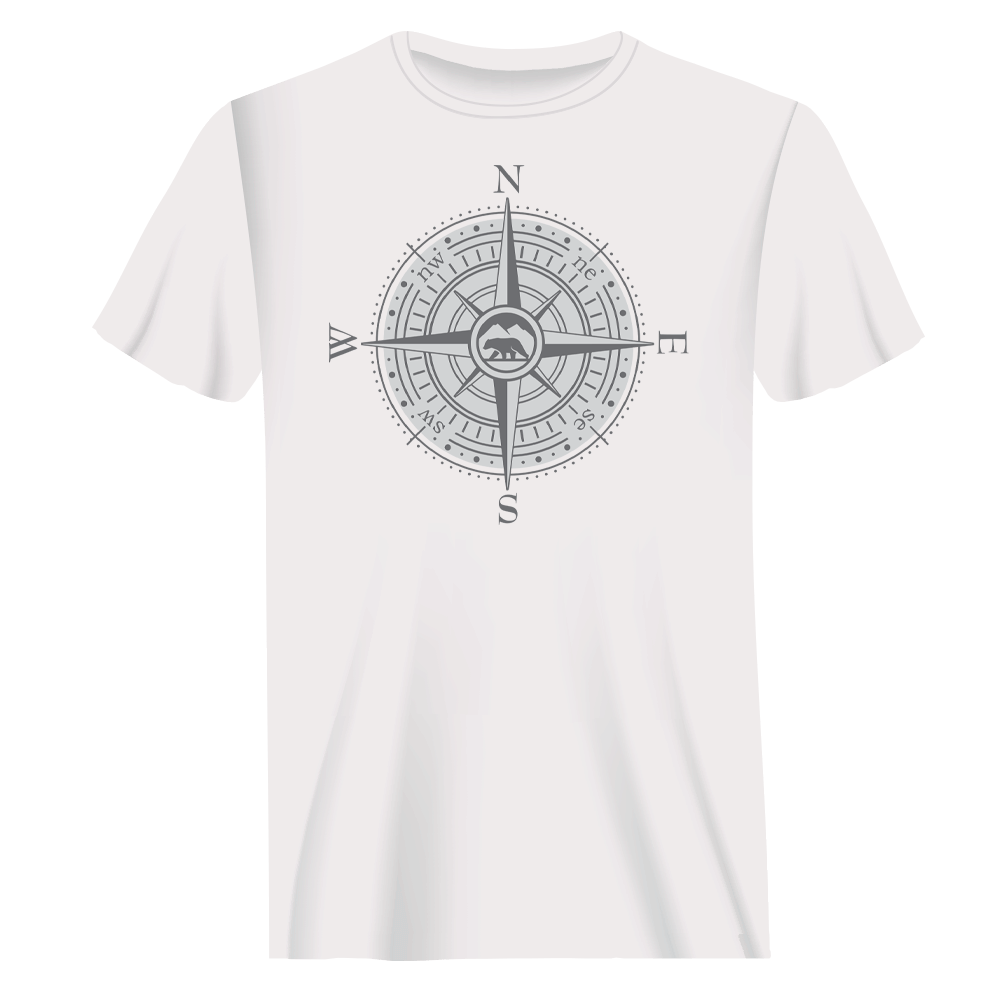 Compass Camping Man T-Shirt - Tanks Treasures