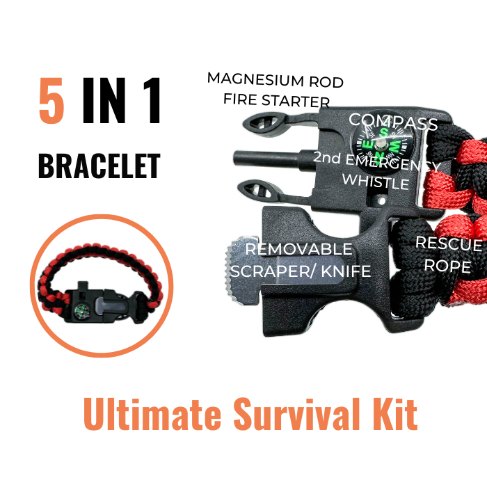 ⛺ 5-in-1 Survival Paracord Bracelet - Tanks Treasures