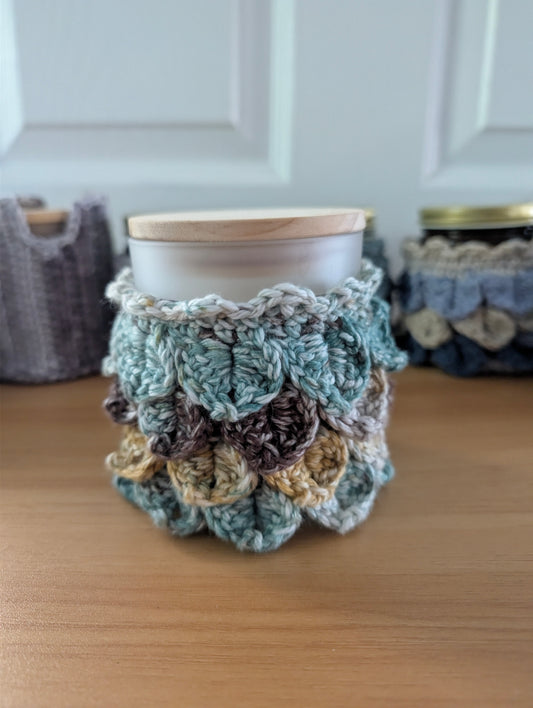 Emerald Pine Dragon-Scale Candle Cozy