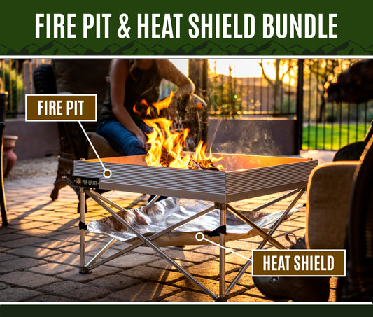 Fireside Outdoor Pop-Up Fire Pit & Heat Shield Bundle - Tanks Treasures