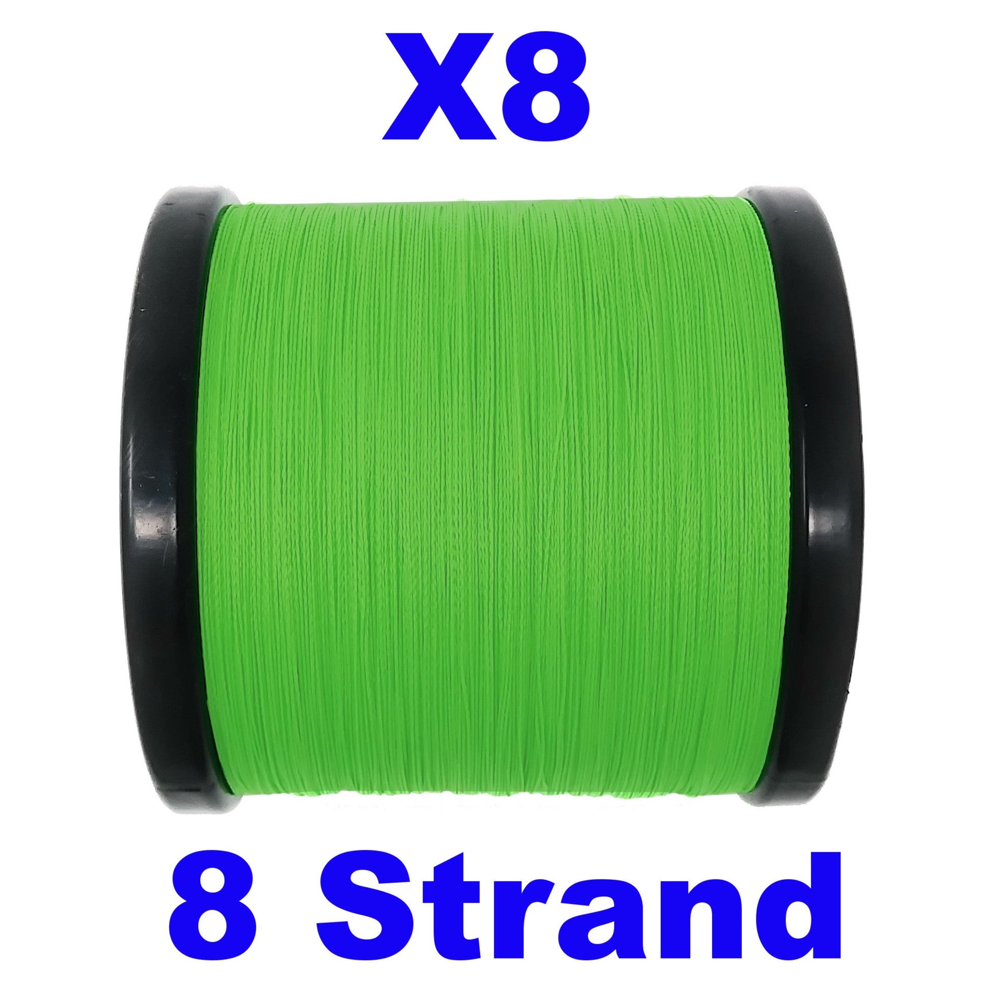 Reaction Tackle X8 Braided Fishing Line - Hi Vis Green 8 Strand - Tanks Treasures