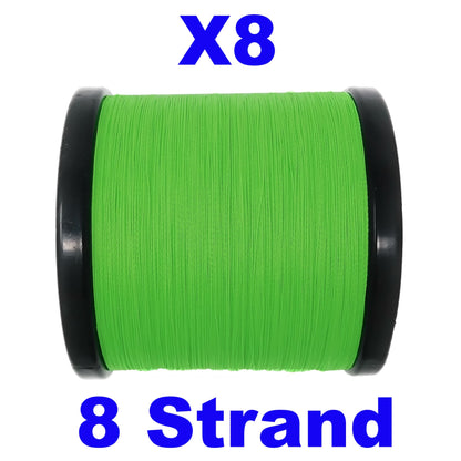 Reaction Tackle X8 Braided Fishing Line - Hi Vis Green 8 Strand - Tanks Treasures
