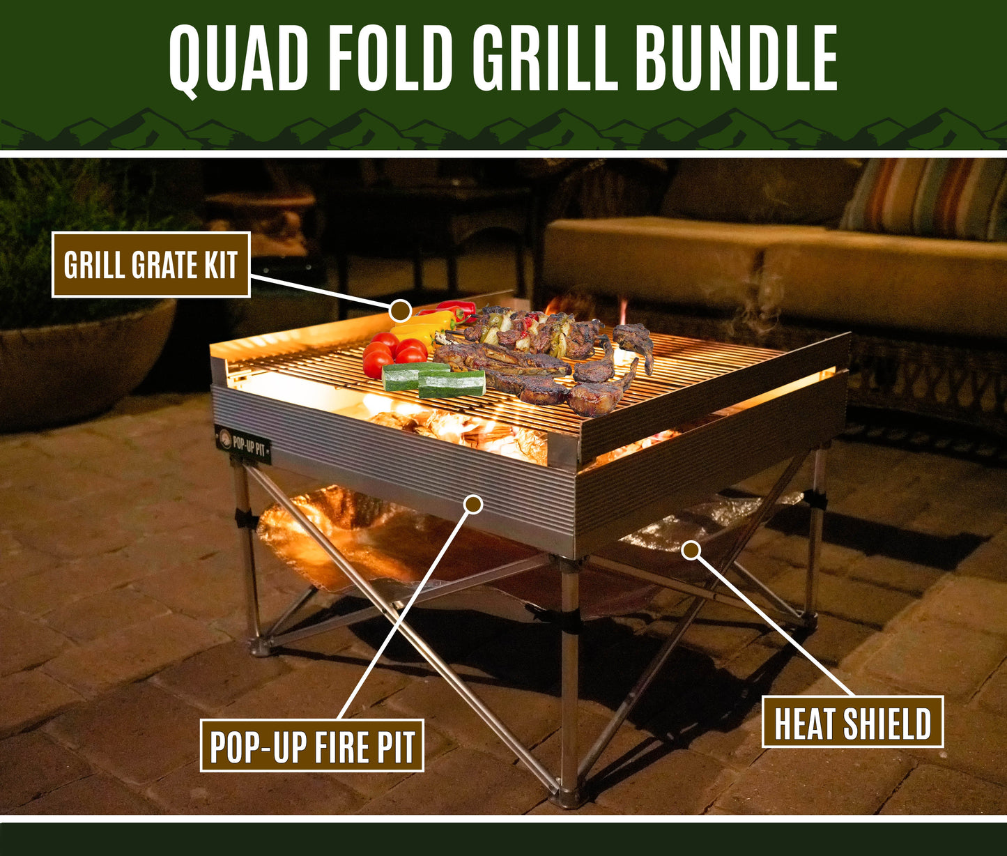 Outdoor Quad-Fold Grill Bundle - Tanks Treasures