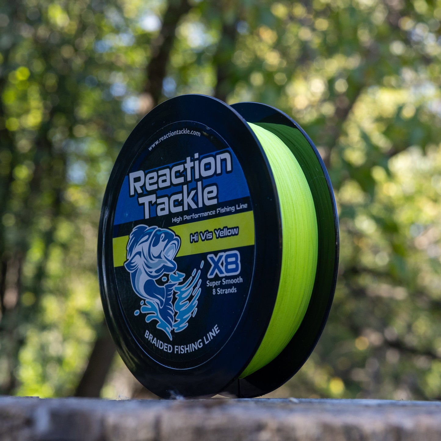 Reaction Tackle X8 Braided Fishing Line - Hi Vis Yellow 8 Strand - Tanks Treasures