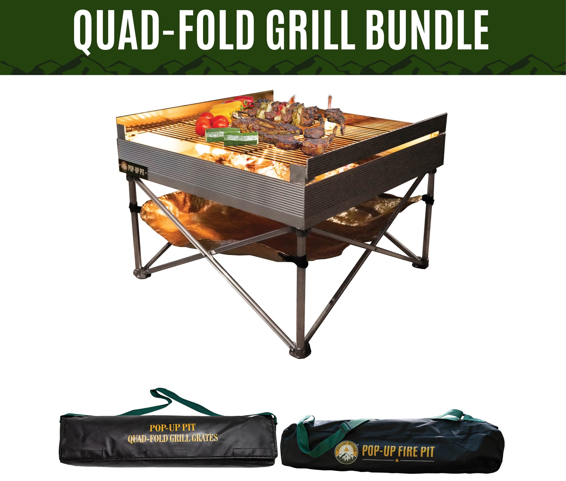 Outdoor Quad-Fold Grill Bundle - Tanks Treasures